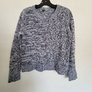 H&M Divided Heather Blue Marbled Long Sleeve Pullover Knit Sweater Size Small